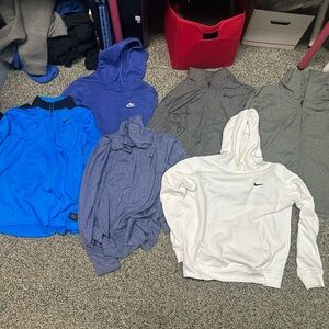Nike Blue, Gray, and White Hoodie Bundle